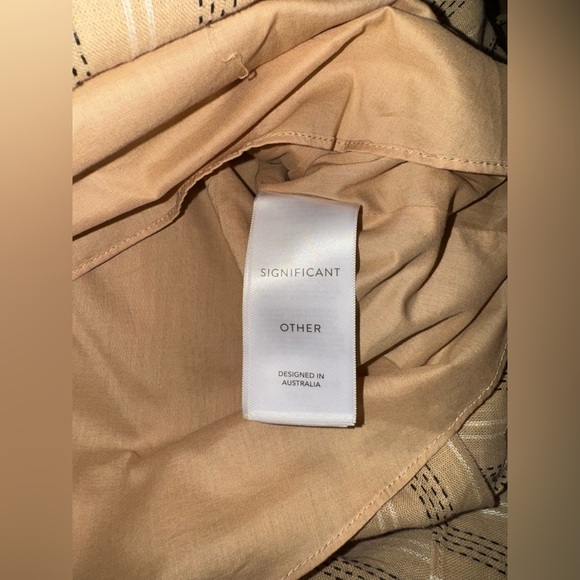 Elegant Tan Striped Maxi Dress - Picture 9 of 12